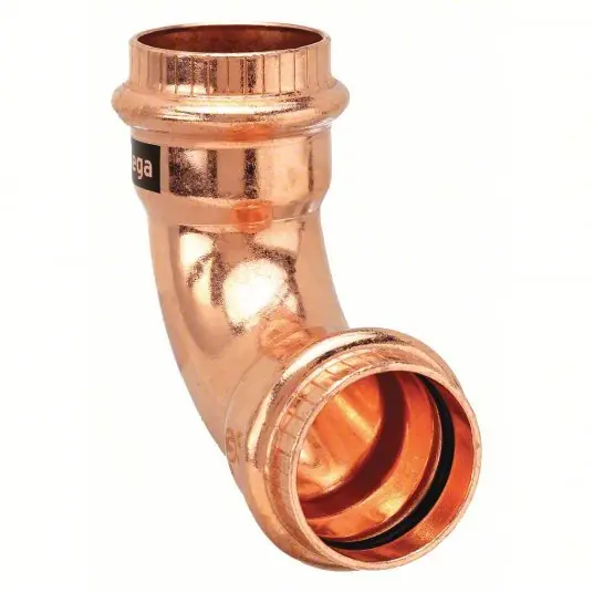 Viega 77027 90 Degree Elbow Copper, Press-Fit x Press-Fit, 1 in x 1 in Copper Tube Size