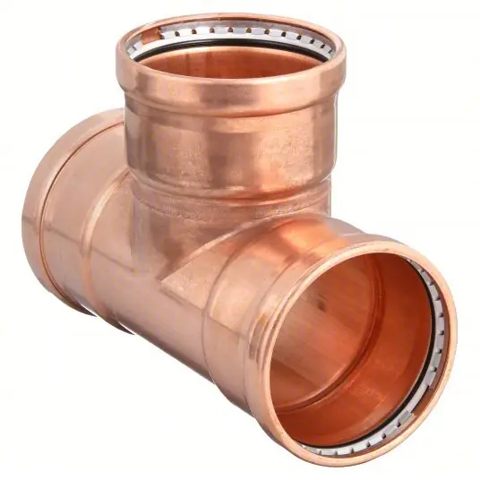 Viega 20683 XL Tee Copper, Press-Fit x Press-Fit x Press-Fit, EPDM O-Ring Material