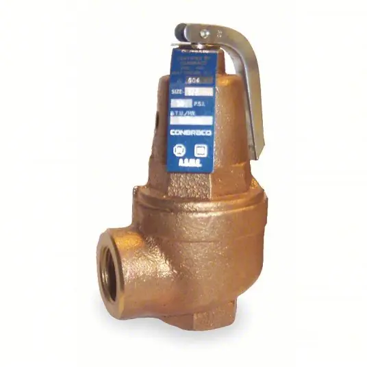 Apollo 1060534 Safety Relief Valve Bronze, FNPT, FNPT, 1 in Inlet Size, 1 in Outlet Size, 15 to 160 psi