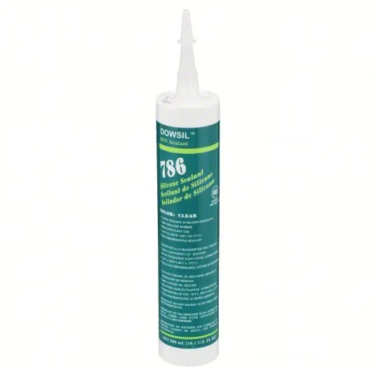 Dow 99179247 Silicone Sealant 786, Clear, 10 oz, Cartridge, 301% to 500% Elongation Range