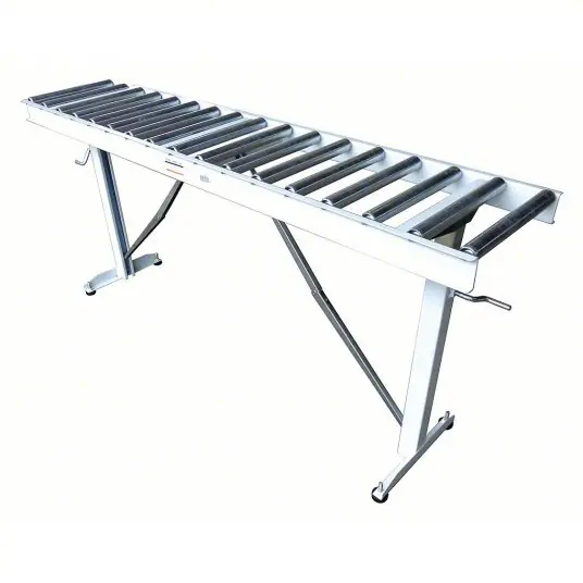 KVM Tools 33VE06 Material Support Table 14 11/16 in Overall Wd, 26 1/2 in Min. Ht, 43 1/2 in Max. Ht, Steel, Silver