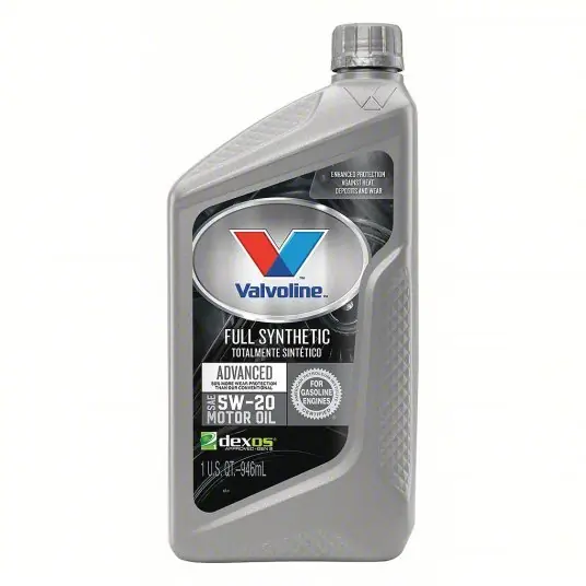 Valvoline VV927 Engine Oil Synthetic, Gasoline Engines, 1 qt Size, Bottle, 5W-20, 1, API, Advanced, Amber