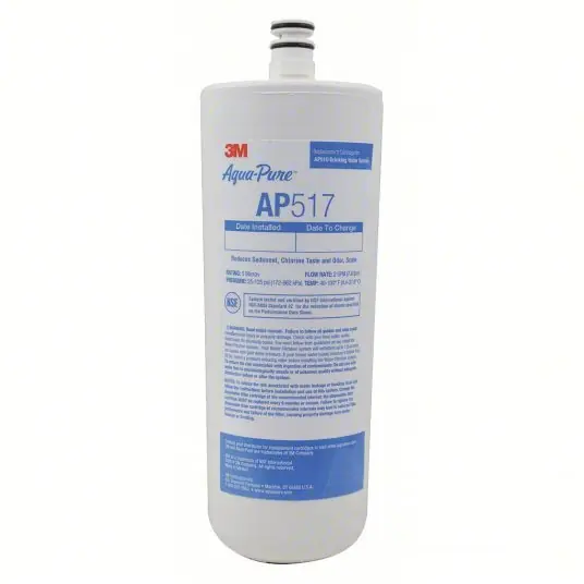 3M AP51711 Quick Connect Filter 5 micron, 1.8 gpm, 9 5/8 in Overall Ht, 3 1/4 in Dia, Under-Sink
