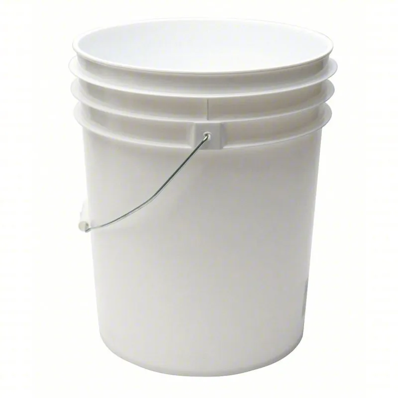 KVM Tools ROP2150-WM Pail 5 gal, Open Head, Plastic, 12 3/8 in, 14 3/4 in Overall Ht, Round, White