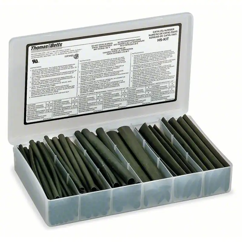 Shrink-Kon HSKIT Heat Shrink Tubing Kit 74 Pc, 1/2 in/1/4 in/1 in/3/16 in/3/4 in/3/8 in, 2 1, 6 in