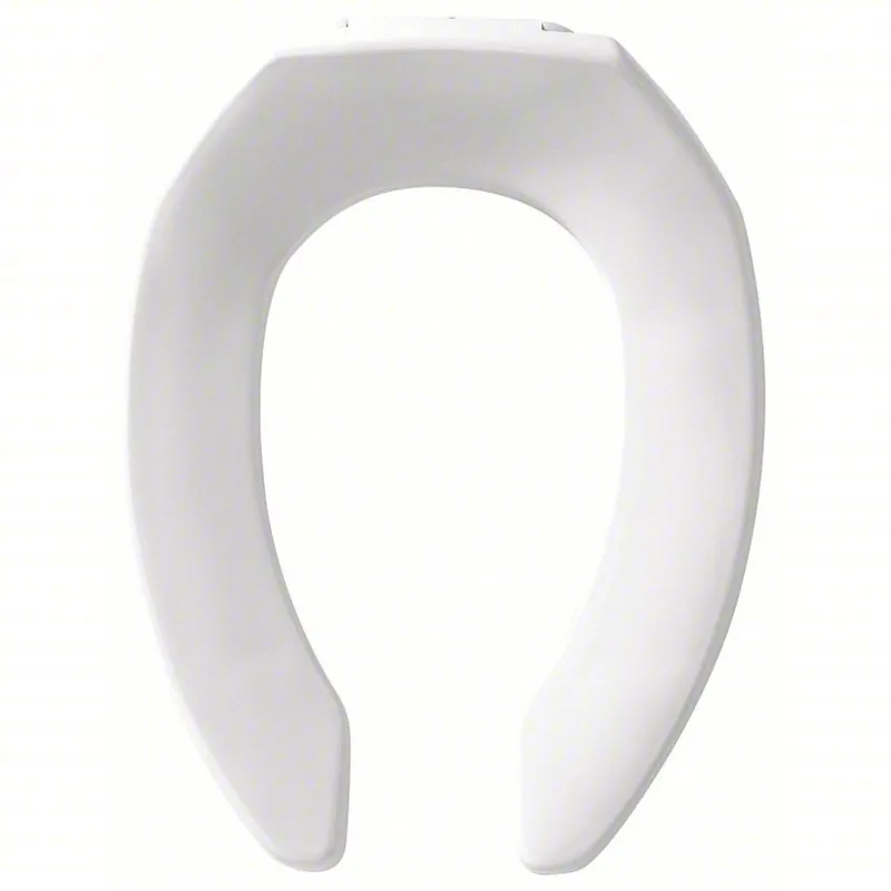 Bemis 1955CT-000 Toilet Seat White, Plastic with Stainless Steel Posts, External Check Hinge, 2 3/8 in Seat Ht, Open