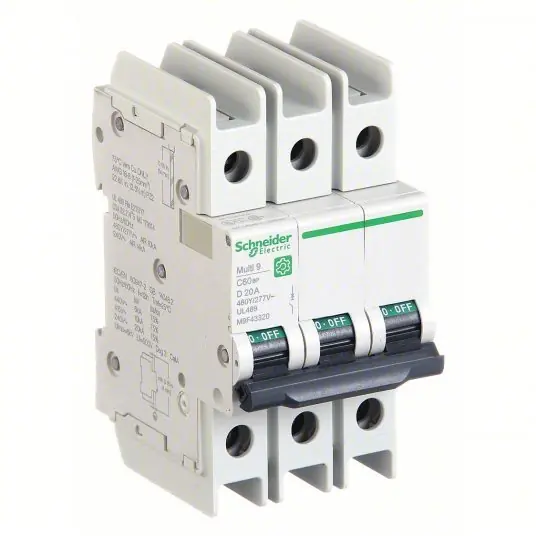 Schneider M9F43320 IEC Miniature Circuit Breaker 20 A Amps, 14kA at 120/240V AC, Screw Clamp, D