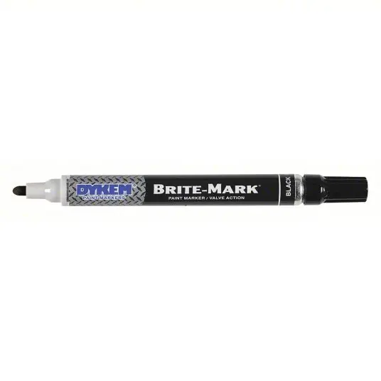 Dykem 84002 Paint Marker Fiber, Medium Tip Size, Black