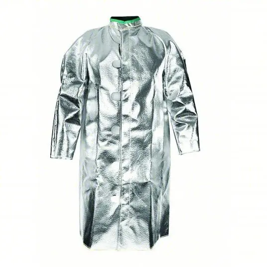 National C22NL2X45 Aluminized Coat 2XL, Carbon Kevlar®, 45 in Lg, Vented Back/Vented Underarms