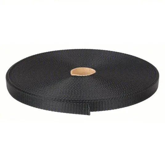 Bulk-Strap 01M17337 Bulk Webbing 1 in Wd, 300 ft Lg, 0.040 +/-0.003, Black