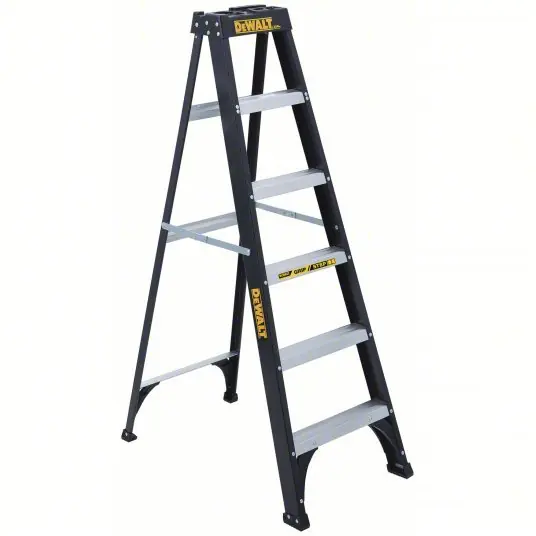 Dewalt DXL3110-06 Stepladder 6 ft Ladder Ht, 5 Steps, 250 lb, 40 7/16 in Base Spread, 23 1/2 in Bottom Wd