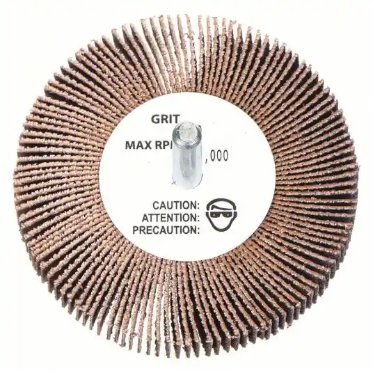 Merit 08834137561 Flap Wheel 3/4 in Dia x 3/8 in W, 1/8 in Straight-Shank, Aluminum Oxide, P80 Grit, R369