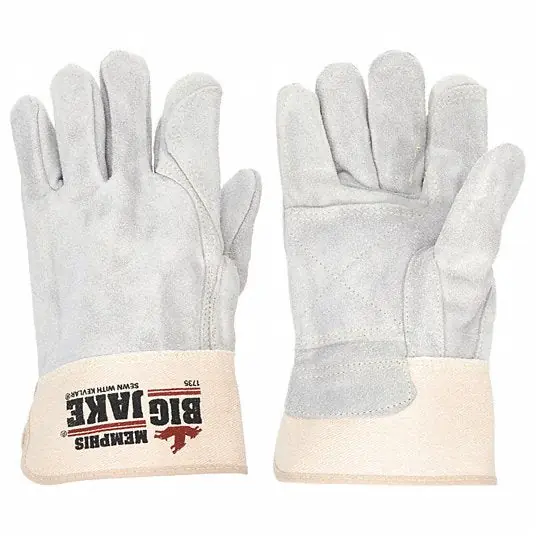 MCR Safety 1735XL Leather Gloves XL (10), Double Palm, Cowhide, Premium, Glove, Full Finger, Gray, 1 PR