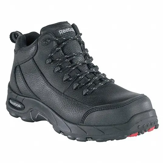Reebok RB4555 Athletic High-Top Shoe Men‘s, Size 9, W, Black, Composite Toe Cap, Removable Insole