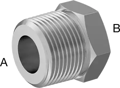 McMaster 48805K758 Precision Extreme-Pressure 316 Stainless Steel Fitting Bushing Reducing Adapter, 1 Male x 1/2 Female NPT