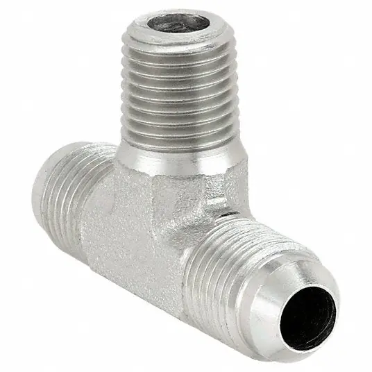 Aeroquip 2030-8-8S Hydraulic Hose Adapter 1/2 in x 1/2 in x 1/2 in Fitting Size, Male x Male x Male, NPTF x JIC x JIC