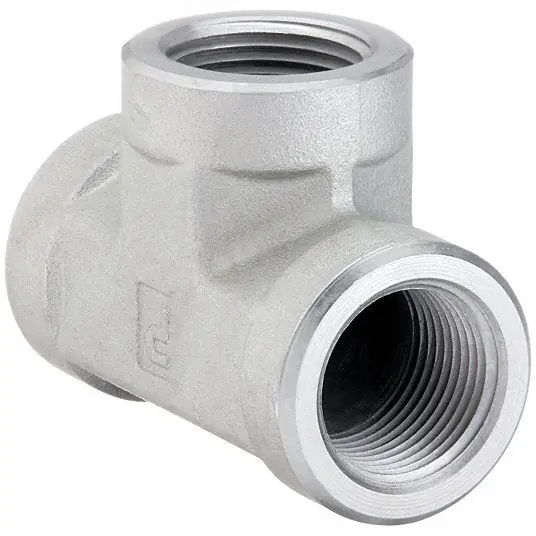 Parker 1/2 MMO-S Tee Steel, 1/2 in x 1/2 in x 1/2 in Fitting Pipe Size, Female NPT x Female NPTF x Female