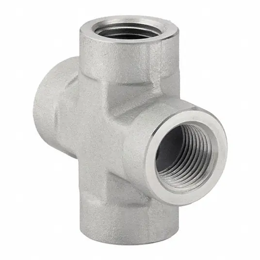 Parker 1/2 KMMOO-S Cross Steel, 1/2 in x 1/2 in x 1/2 in x 1/2 in Fitting Pipe Size, 2 7/16 in Lg