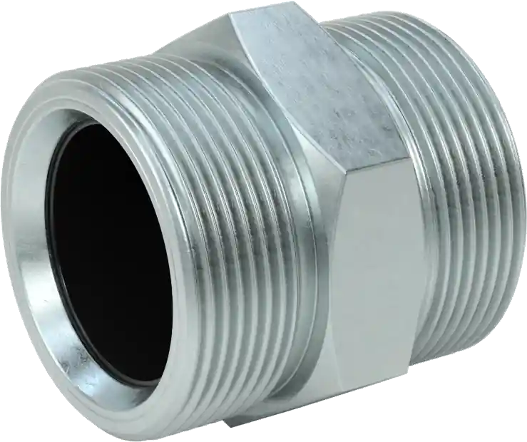 McMaster 5360K84 Zinc-Plated Iron Hex Nipple for 2" Hose ID Interlocking-Clamp Hose Adapter for Steam