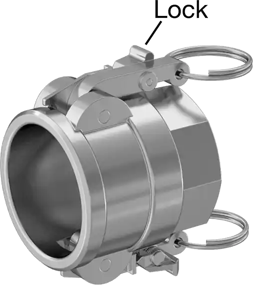 McMaster 2005T54 Aluminum Cam-and-Groove Hose Coupling with Stainless Steel Levers, Straight Socket, Locking, 2 Coupling Size x 2 NPT Female