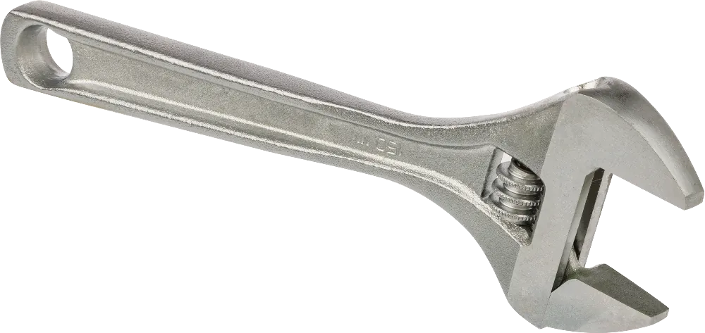 McMaster 5385A2 Chrome-Plated Steel Adjustable Wrench, Plain Grip, 6" Overall Length, 15/16" Maximum Jaw Capacity