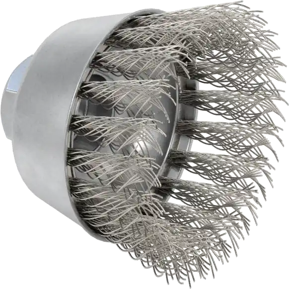 McMaster 4771A39 Aggressive-Cleaning Brush for Flat Surfaces, 2-3/4" Brush Diameter, 3/8"-24 Thread with Stainless Steel Bristles