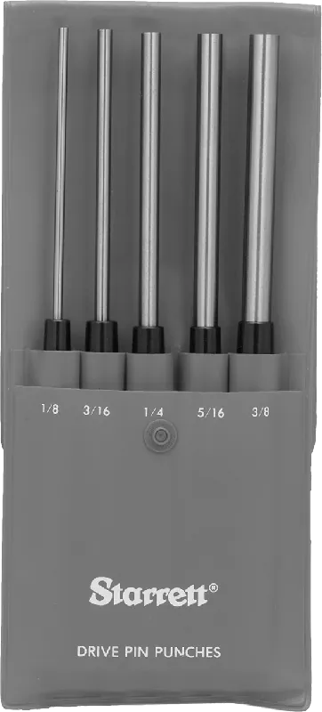 McMaster 3446A35 Starrett Pin Removal Punch Set, 5 Pieces, Model 248PC