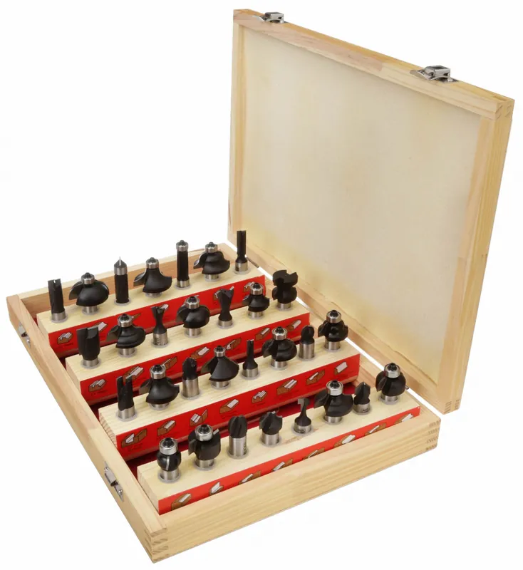 Approved Vendor 16Y605 Router Bit Set, Fractional Inch, 30 Pieces