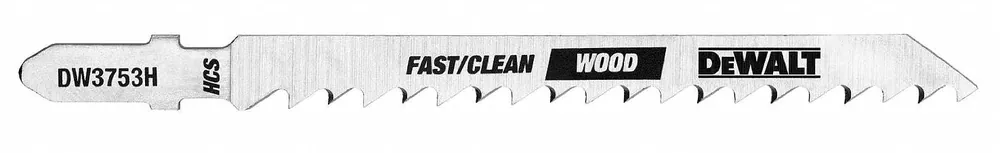 Dewalt DW3753H Jigsaw Blade, 6 TPI, 4 in T-Shank, Clean Cutting Wood, 5 PK