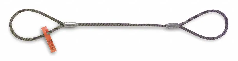 Lift-All 38IEEX6 Wire Rope Sling, 6 ft Length, 3/8 in Dia, 2,800 lb Vertical, Eye and Eye