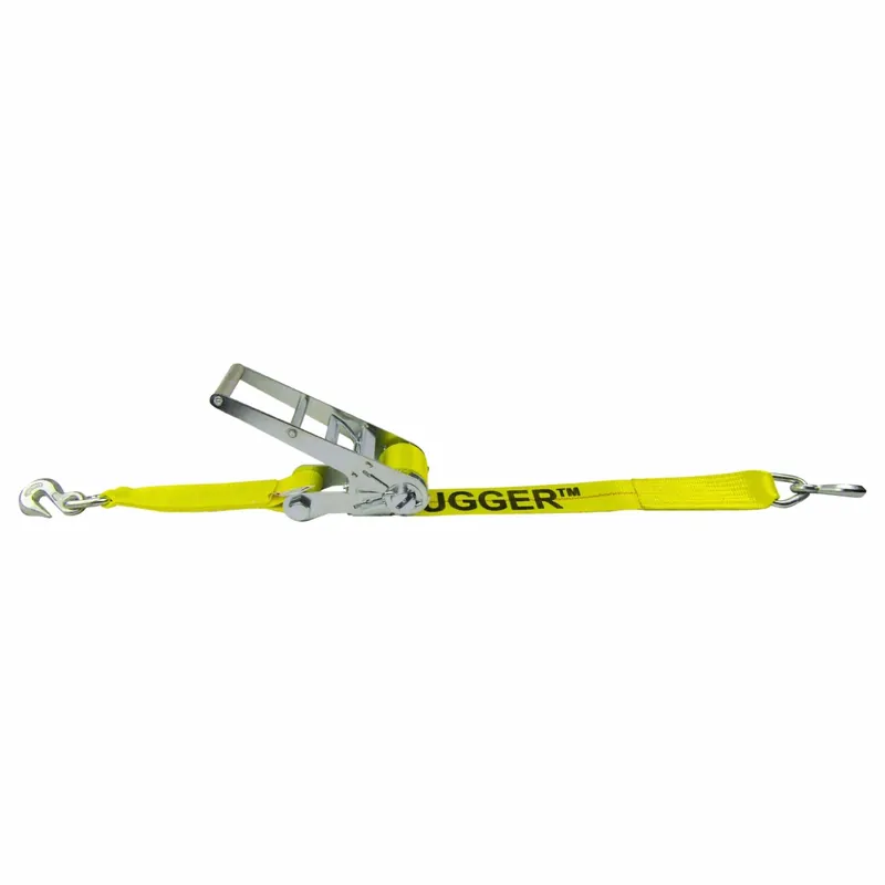 Lift-All 20486 Tie Down Strap, Ratchet, Grab-Hook, Gen Purpose, 3 in Wd, 5,000 lb WLL, Yellow, 27 ft Lg
