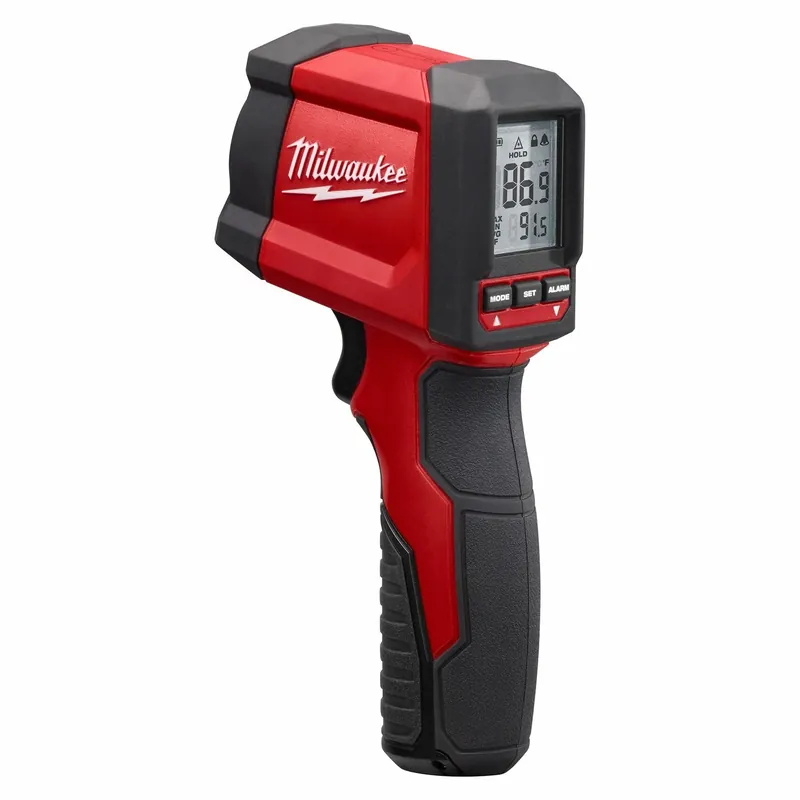 Milwaukee 2267-20NST Infrared Thermometer, -22 °F to 752 °F, 10 1 Spot Ratio, Single Dot Laser, Avg/Diff/Max/Min