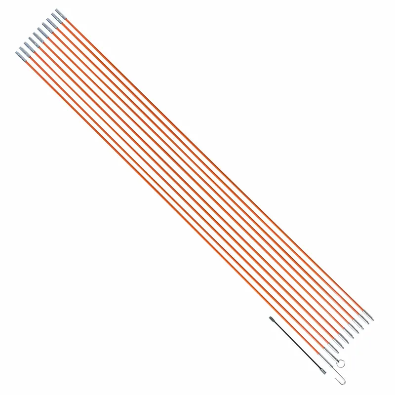 Eclipse DK-2053A Fish Stick Rod Set, 32.8 ft Overall, 10 Rods, 7/32 in Dia, Fiberglass, Orange