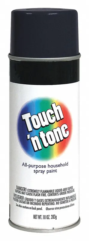 Touch‘n Tone 55275830 Spray Paint, Solvent-Based, Flat Black, 10 oz Aerosol Can