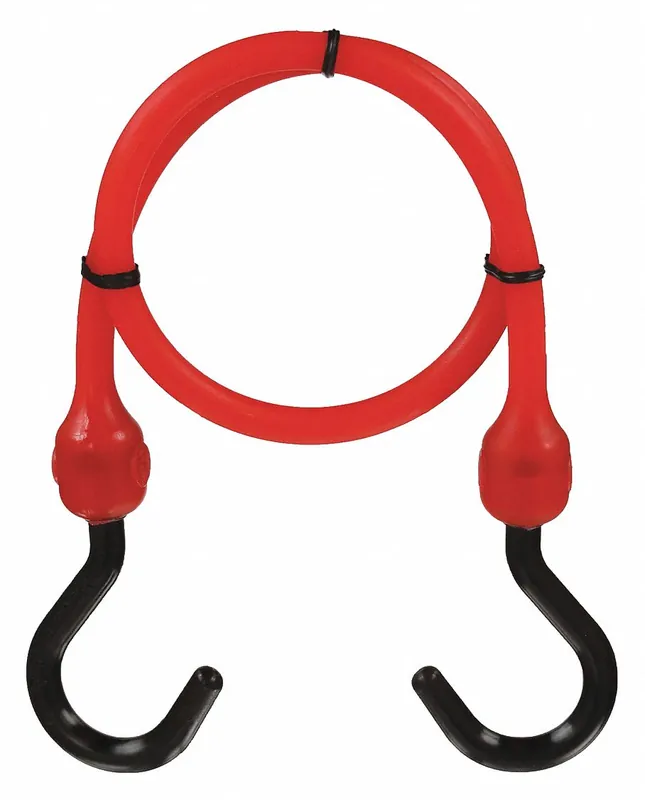 The Better Bungee BBC24NR Bungee Cord, J-Hook, 2 1/4 in Hook Lg, Polyurethane, 24 in Lg, Red