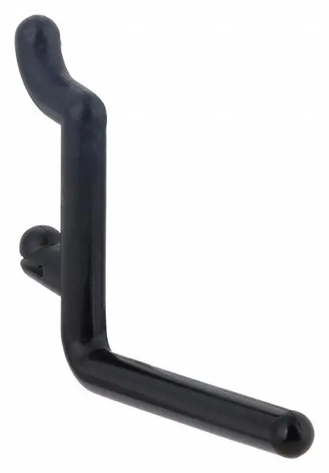 Functionaire 25-FH3-4 Single Rod Pegboard Hook, 1/4 in Peg Hole, For 1 in Pegboard Hole Spacing, Black, Straight-End, 25 PK
