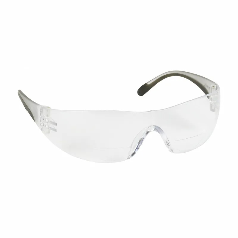 Bouton Optical 250-27-0015 Zenon Z12R Safety Glasses, Bifocal Reader, Clear Lens, +1.50 Diopter, Wraparound, Scratch-Resistant