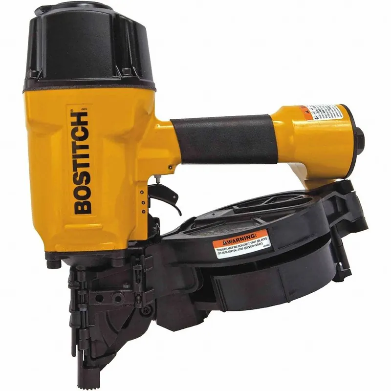 Bostitch N80CB-1 Framing Air Nail Gun, 15° Coil, Wire Collated, 1-1/2-3-1/4 in Nails, Bump, 300 Nail Capacity