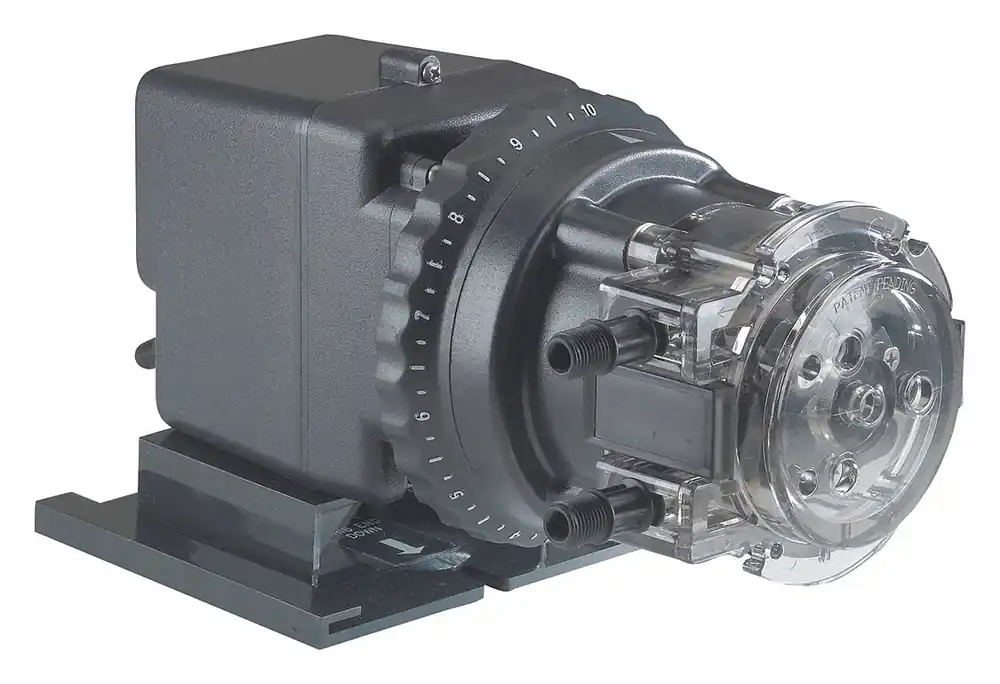 Stenner 45MJH2A1STAA Peristaltic Chemical Metering Pump, 120V AC, 1/30 HP, 10 gpd Max Flow, Santoprene
