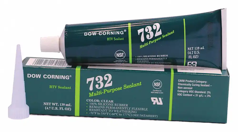 Dowsil 3138348 732 Silicone Sealant, Multipurpose, Clear, 4 oz Tube