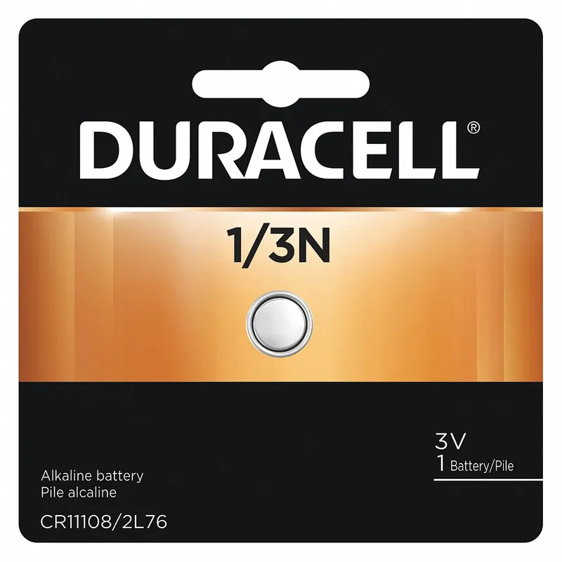Duracell DL1/3NBPK Lithium Button Cell Battery, 1/3 N, 3V DC, 190 mAh