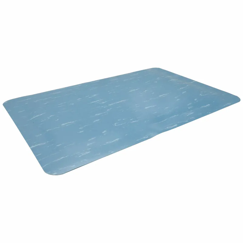 Notrax 511S0023BU Antifatigue Mat, 511 Marble-Tuff, 2 ft x 3 ft, 1/2 in Thick, Blue/White, Vinyl over PVC Foam, Beveled
