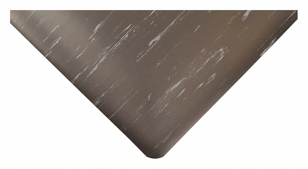 Notrax 511S0023BL Antifatigue Mat, 511 Marble-Tuff, 2 ft x 3 ft, 1/2 in Thick, Black/White, Vinyl over PVC Foam, Beveled