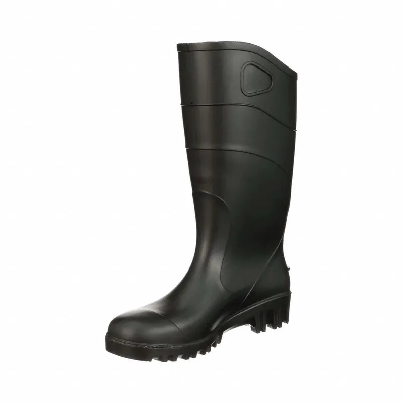 Heartland Footwear 45567-11 Talon Trax PVC Rubber Boots, Steel Toe, 15 in Knee Height, Black, Size 11 M
