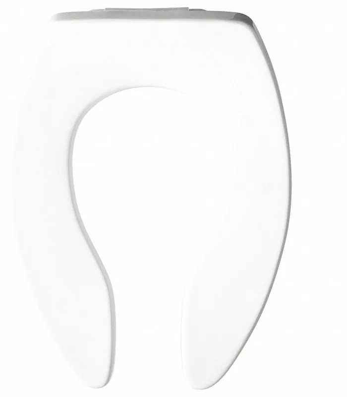 Bemis 1655CT Toilet Seat, Elongated Open Front, No Cover, Plastic, White, External Check Hinge, STA-TITE