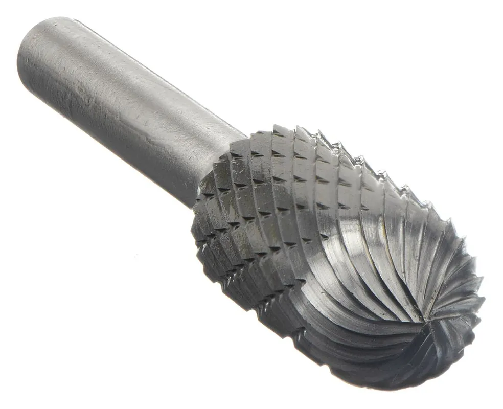 Widia Metal Removal M41296 Carbide Bur, SC-3 Ball-Nosed Cylinder, Double Cut, 3/8 in x 3/4 in Head, 1/4 in Shank