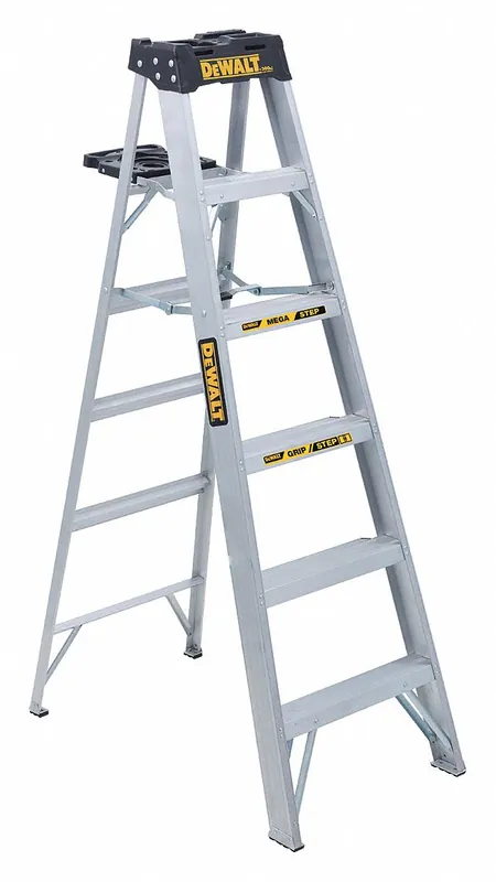 DeWalt DXL2010-06 6 ft Aluminum Stepladder, Type IA 300 lb Load Capacity, 5 Steps