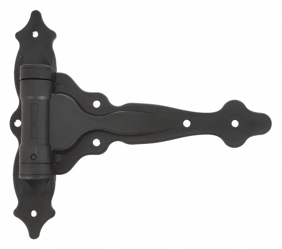 TruClose TCA4 Spring Gate Hinge for Plastic/Wood, 7-7/8 in Leaf Ht, Black Painted, 55 lb, 1 PR