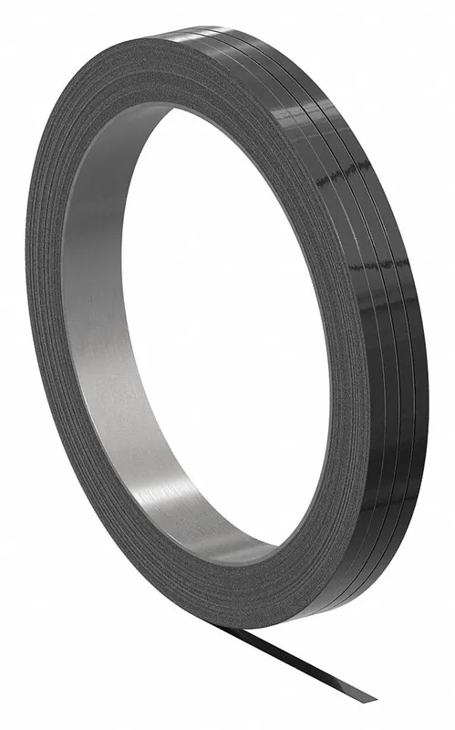 Signode 2X1534 High-Tensile Steel Strapping, 5/8 in W x 0.02 in Thick, 1,900 lb Break Strength, 2,478 ft Coil, Oscillated, AAR Approved