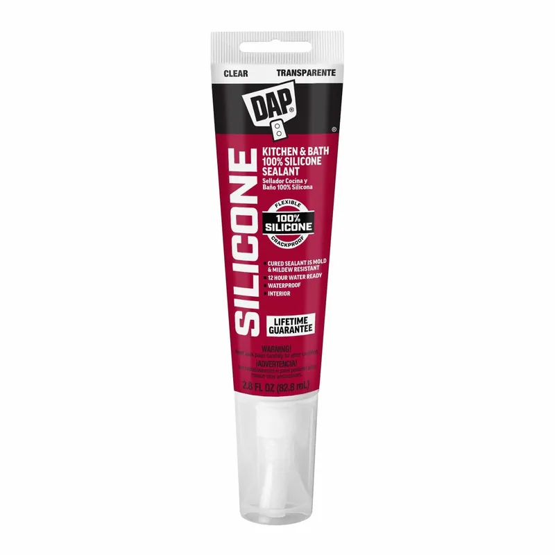 DAP 00751 Commercial Kitchen Silicone Sealant, Clear, 3 oz Tube, -40 to 350°F, FDA 21 CFR 177.2600